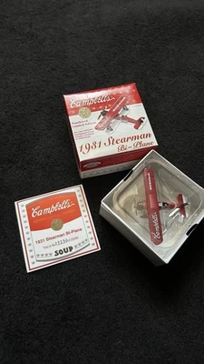 1931 Campbell's Soup Stearman Bi-Plane Diecast Airplane 18190/25000 - Image 1 of 4