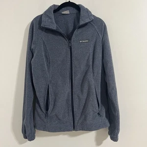Columbia Jacket Women's Gray Blue Size M Fleece Full Zip Outdoor Hiking Casual - Picture 1 of 6