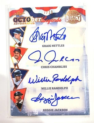 2025 Leaf Bronx Legacy OCTOber Legends 8 Auto 7/10 Jackson, Guidry '77-'78 Team - Image 1 of 3