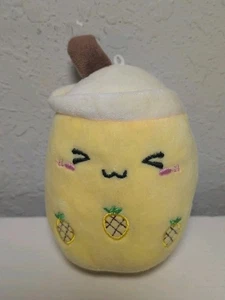 Pineapple Boba Milk Tea Plushie Stuffed Animal Toy 4" S46 - Picture 1 of 2