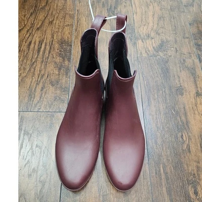 JCREW Chelsea Rainboot Borgoña Talla 10 NUEVO Foto 1 de 4