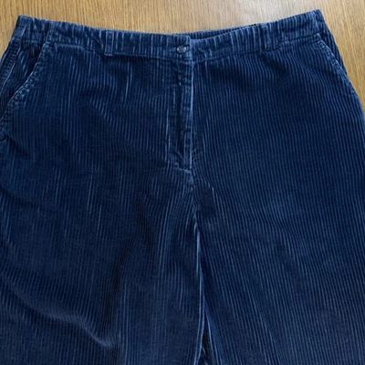 Vintage David Brooks Corduroy Suede Pants Womens XL 18 38x28 Blue Navy Office - Image 1 of 4