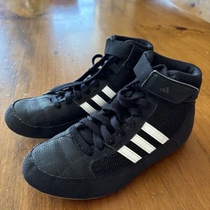 Adidas HVC 2 Wrestling/Boxing Shoes Black Youth Kids Boys Size 2.5 Ankle Strap - Picture 1 of 9