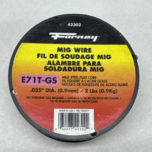 Forney MIG Welding Wire E71T-GS 42302 .035" .9mm Dia. Mild Steel Flux Core 2lbs - Picture 1 of 3