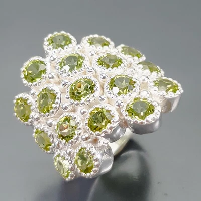 Handmade Natural Peridot Ring 925 Sterling Silver Size 7 /R413034 - Image 1 of 4