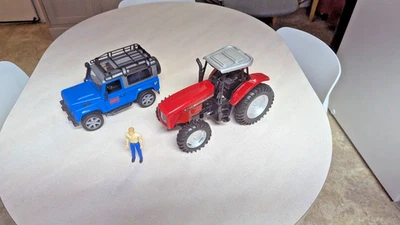 Rare, Die Cast 1/16 Ertl Massey Ferguson 8270 Tractor + Bruder Blue Range Rover! - Image 1 of 4