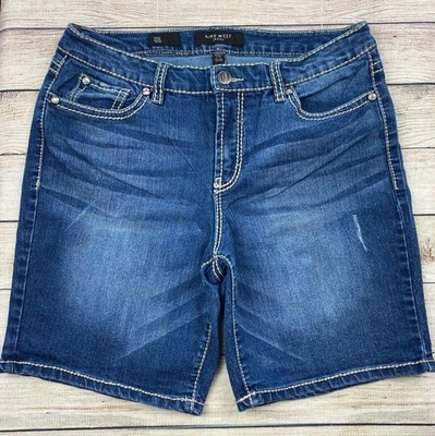 Pantalones Cortos de Jean Nine West Talla 12 31 Adornados con Bolsillo con Solapa para Mujer Magnolia Foto 1 de 4