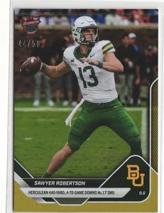 Sawyer Robertson Baylor 440 Yards 2025-26 Bowman U NOW Football #6 Gold #44/50 - Picture 1 of 2