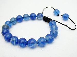 Pulsera Shamballa todas las cuentas de vidrio BLUE WATERMELON de 10mm - Imagen 1 de 1