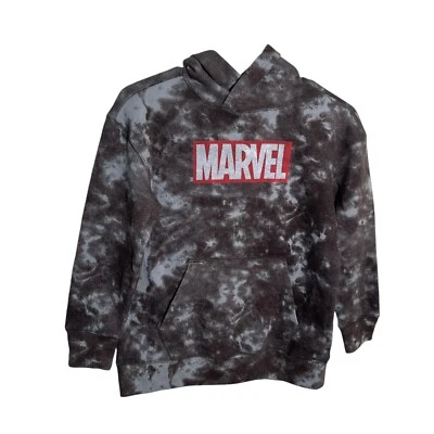 Marvel Sudadera Niño Mediana Pullover Polar Sudadera con Capucha Tie-Dye Logo Gris Foto 1 de 4