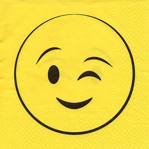 4 lose Servietten Motivservietten Serviettentechnik Zwinker Smilie (1368) - Picture 1 of 1