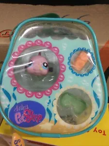 last NEw Littlest Pet Shop Purse 659 purple clown fish goggles fish food carrier - Picture 1 of 6