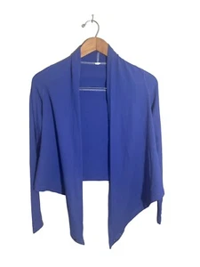 Ivivva Iris Flower Four's a Charm Wrap Cardigan Top Girls Size 8 Purple - Picture 1 of 4
