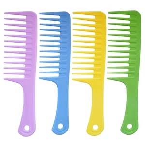 4 Pcs Wide Tooth Comb Detangling Hair Brush Wide Comb Detangler Comb Curl Comb, - Picture 1 of 12