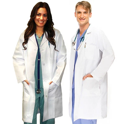 Medical White Unisex Lab Coats Uniform For Men Women Lab Coat Long Sleeve Jacket - Image 1 of 3
