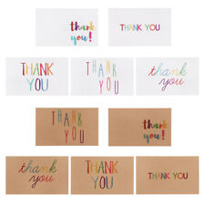 Thank You Cards Rainbow Color Letters Greeting Card White/Kraft Paper Label