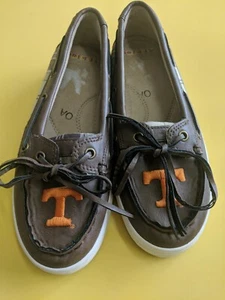 Zapato de barco a cuadros marrón a cuadros de la NCAA Tennessee para mujer talla 6 - Imagen 1 de 8