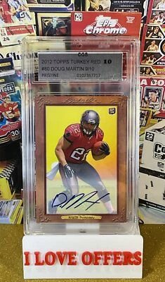 9/10 2012 TOPPS TURKEY RED DOUG MARTIN AUTOGRAPH ROOKIE 80 CGS 10 WCG DM RC READ - Image 1 of 4
