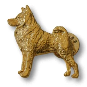 Norwegian Elkhound Pin - 24K Gold Plated - Picture 1 of 2