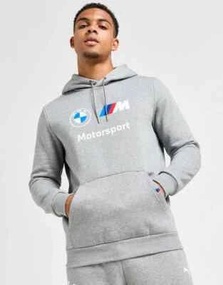 MENS PUMA BMW M SPORT FLEECE HOODIE - ALL SIZES - GREY - MOTORSPORT - NEW. - Image 1 of 4