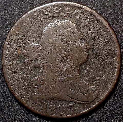 1807 Draped Bust Half Cent! A mintage of only 476,000! Cover