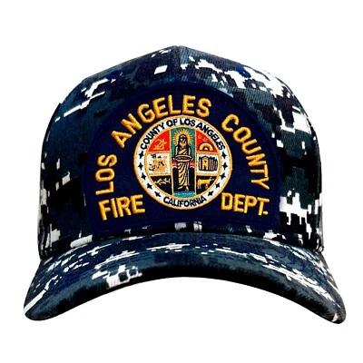 Los Angeles Fire Department Hat Ball Cap - Digital Blue Camo - Image 1 of 4