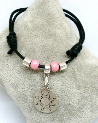 Bracelets minimalistes « message positif » fil de coton noir - Photo 1/4