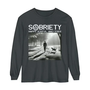 Sobriety Happy Joyful Free Dog AA NA Inspire Sayings Slogan Clean Sober Recovery - Picture 1 of 41