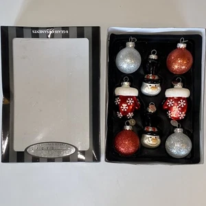 Celebrations by Radko 8pc Hand Crafted Mini Glass Christmas Hanging Ornaments - Picture 1 of 11