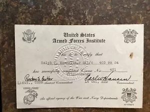 Certificato di completamento corso di trigonometria US Armed Forces Institute - Foto 1 di 2