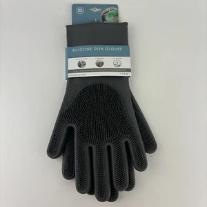Evriholder Silicone Dish Gloves One Size Fits Most 1 Pair BPA Free New Grey - Picture 1 of 4