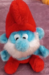 Papa Smurf 8" Plush Stuffed Toy Peyo Vintage 1981 Wallace Berrie & Co. Korea - Picture 1 of 7