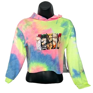 My Hero Academia Tie dye hoodIE crop top sweatshirt GIRLS SZ 16 manga 150 ANIME - Picture 1 of 10