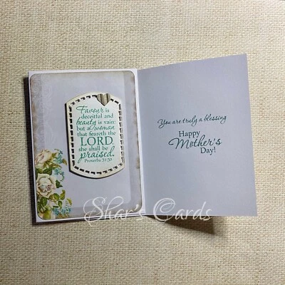 MOTHERS DAY HANDMADE CARD, PROVERBS 31.30, Religious, Christian, Scripture. - Image 1 of 3