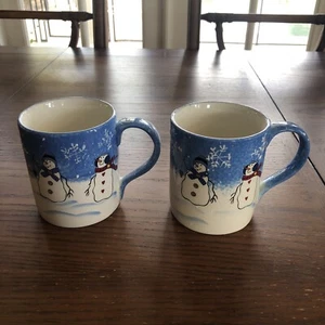 Nikolaus quadratisch Knopf Baum Knopfleiste 2er Set Schneemann Weihnachtstassen - Bild 1 von 9