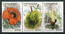Indonesia Flowers Stamps 2019 MNH Flora Nature Plants 3v Strip