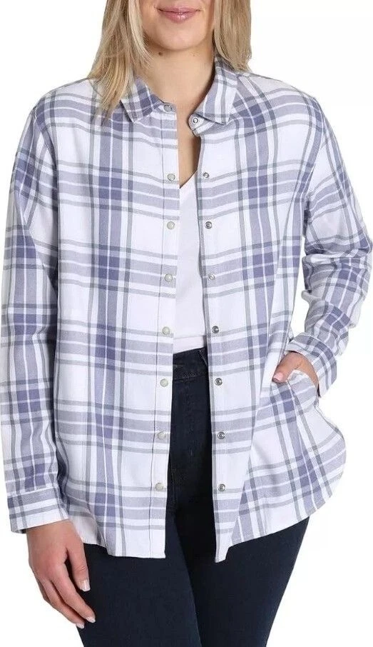 Jachs Girlfriend Women's Super Soft Feel Flannel Shirt Purple S