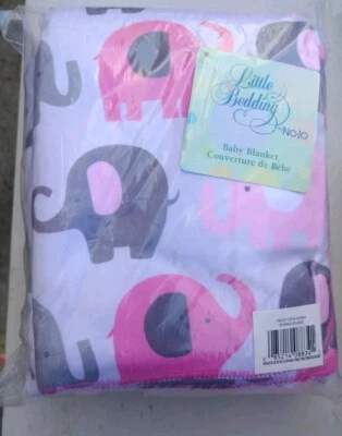 Little Bedding "Elephant Time" Pink Baby Blanket by NOJO - Image 1 of 2