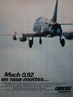 4 1970 Pub Fiat Aviazione Fiat G91 Y Italian Air Force Original French Ad