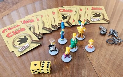 The Simpsons CLUE Replacement Game Pieces, Pewter , Plastic Figures, Cards, Dice - Image 1 of 4