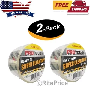 2 Pcs Heavy Duty Carton Sealing Clear Packing Tape Box Shipping - 2" x 50 Yards - Picture 1 of 5