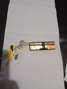 YALE Superior Euro Cylinder Door Lock Anti Snap BRASS 50x45 3X KEYS - Picture 1 of 3