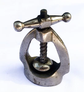 Antique Nutcracker Brass and Chrme - Antique Screw Nutcracker - Great Nutcracker - Picture 1 of 9