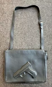Vlieger & Vandam Gun schwarz Leder Laptoptasche Schultergurt Unisex - Bild 1 von 16