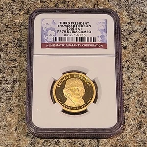 2007-$1 S Third President Thomas Jefferson NGC PF70 Ultra Cameo (B) - Bild 1 von 5