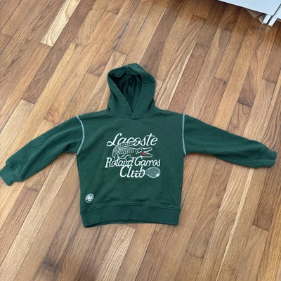 Sudadera con Capucha Lacoste Sport Edición Roland Garros Bordada Verde Niños Talla 6 Foto 1 de 4