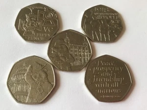 Comemorative 50p x 5 Job Lot. - Picture 1 of 2