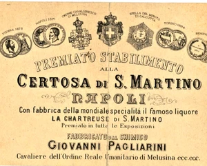 KERTOSE VON SAN MARTINO NEAPEL - ANTIKE RECHNUNG 1904 LIKÖR LA CHARTREUSE - Bild 1 von 2