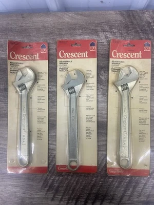 Лот из 3 новый винтажный Crescent 10 «регулируемый гаечный ключ хром AC-110V США 1 1/8» #2 - Изображение 1 из 2