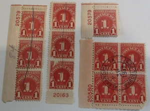 U. S. USED (5) POSTAGE DUE USED PL#s." - Picture 1 of 1